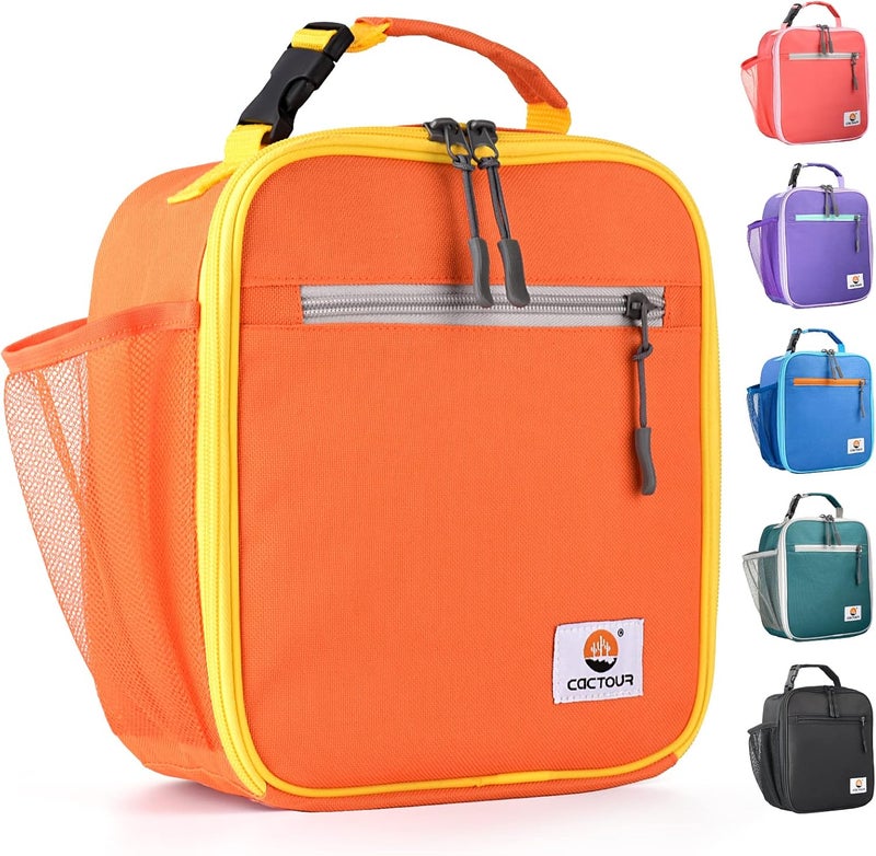 CaCTOUR Lunch Box Kids,Premium Insulated Lunch Bag for Girls Boys,Soft Bag Mini Cooler Back to School Thermal Reusable Lunch Bag for Work School Picnic (Orange) - Image 1